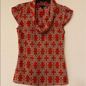 Banana Republic Factory Store Women Orange Short Sleeve Blouse